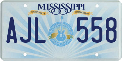 MS license plate AJL558