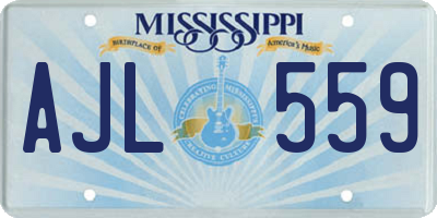MS license plate AJL559