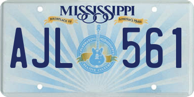 MS license plate AJL561