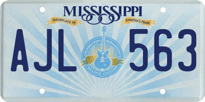 MS license plate AJL563