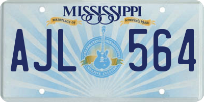 MS license plate AJL564