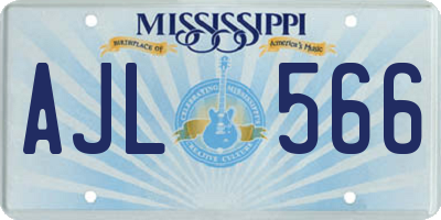 MS license plate AJL566