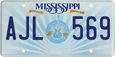 MS license plate AJL569