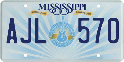MS license plate AJL570