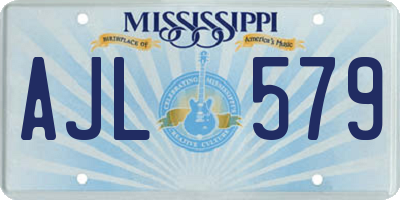MS license plate AJL579