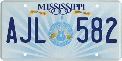 MS license plate AJL582