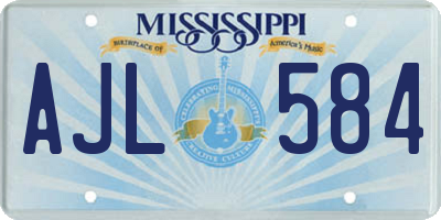 MS license plate AJL584