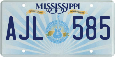 MS license plate AJL585