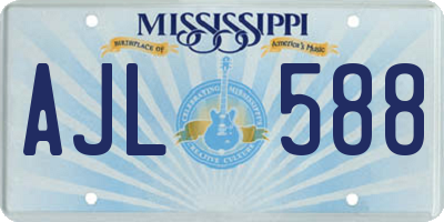 MS license plate AJL588