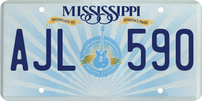 MS license plate AJL590