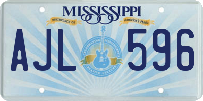 MS license plate AJL596