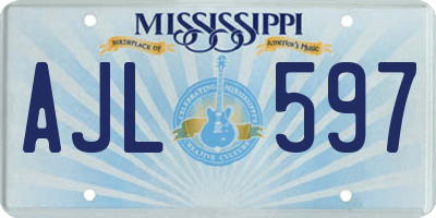 MS license plate AJL597