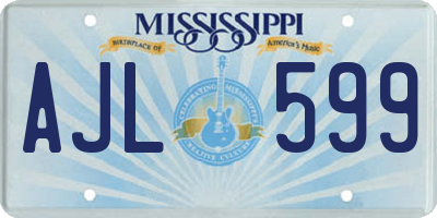 MS license plate AJL599