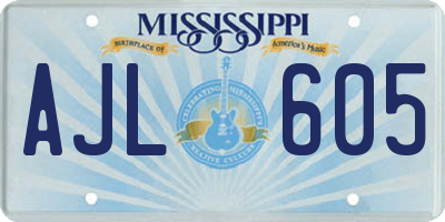 MS license plate AJL605