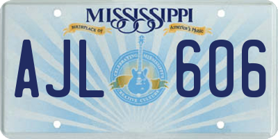 MS license plate AJL606