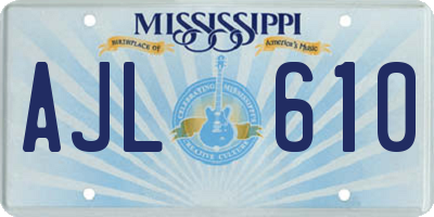 MS license plate AJL610