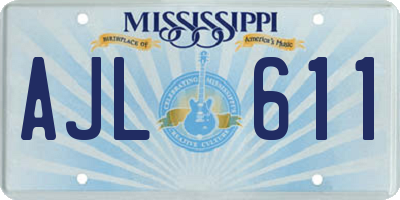 MS license plate AJL611