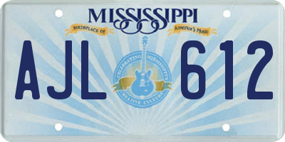 MS license plate AJL612