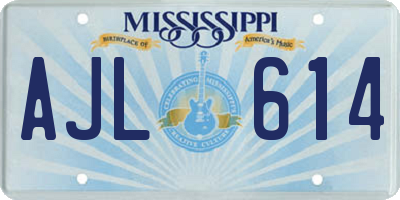 MS license plate AJL614