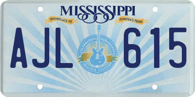 MS license plate AJL615