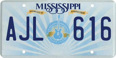 MS license plate AJL616