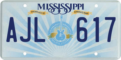 MS license plate AJL617