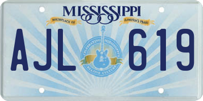 MS license plate AJL619