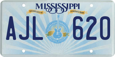 MS license plate AJL620