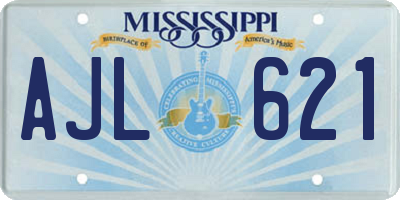 MS license plate AJL621