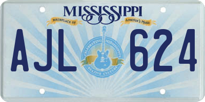 MS license plate AJL624