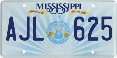 MS license plate AJL625
