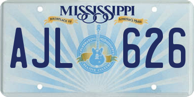 MS license plate AJL626
