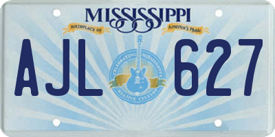 MS license plate AJL627