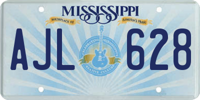 MS license plate AJL628