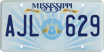 MS license plate AJL629