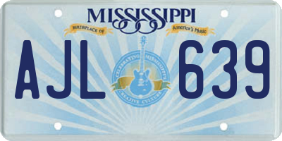 MS license plate AJL639