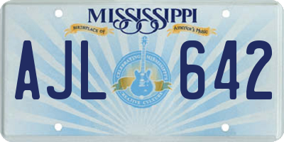 MS license plate AJL642
