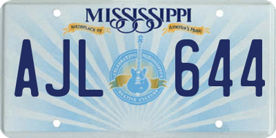 MS license plate AJL644