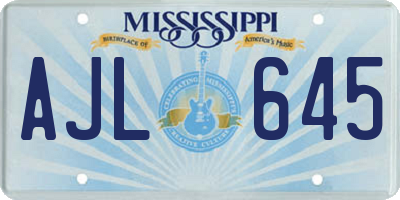 MS license plate AJL645