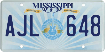 MS license plate AJL648