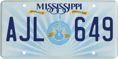 MS license plate AJL649