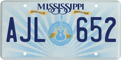 MS license plate AJL652