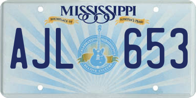 MS license plate AJL653