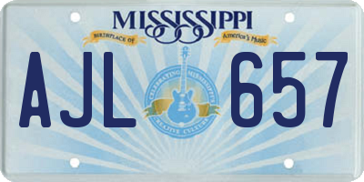 MS license plate AJL657
