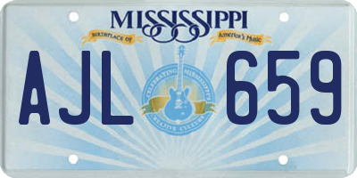 MS license plate AJL659