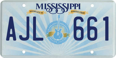 MS license plate AJL661