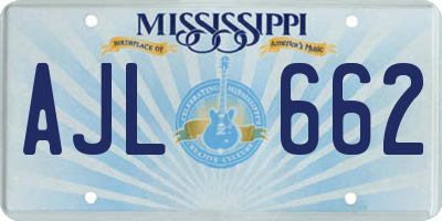 MS license plate AJL662