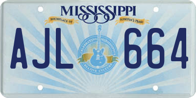 MS license plate AJL664