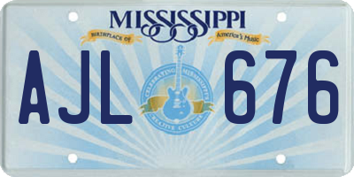 MS license plate AJL676