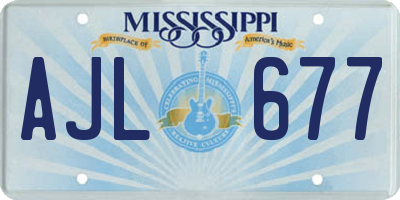 MS license plate AJL677